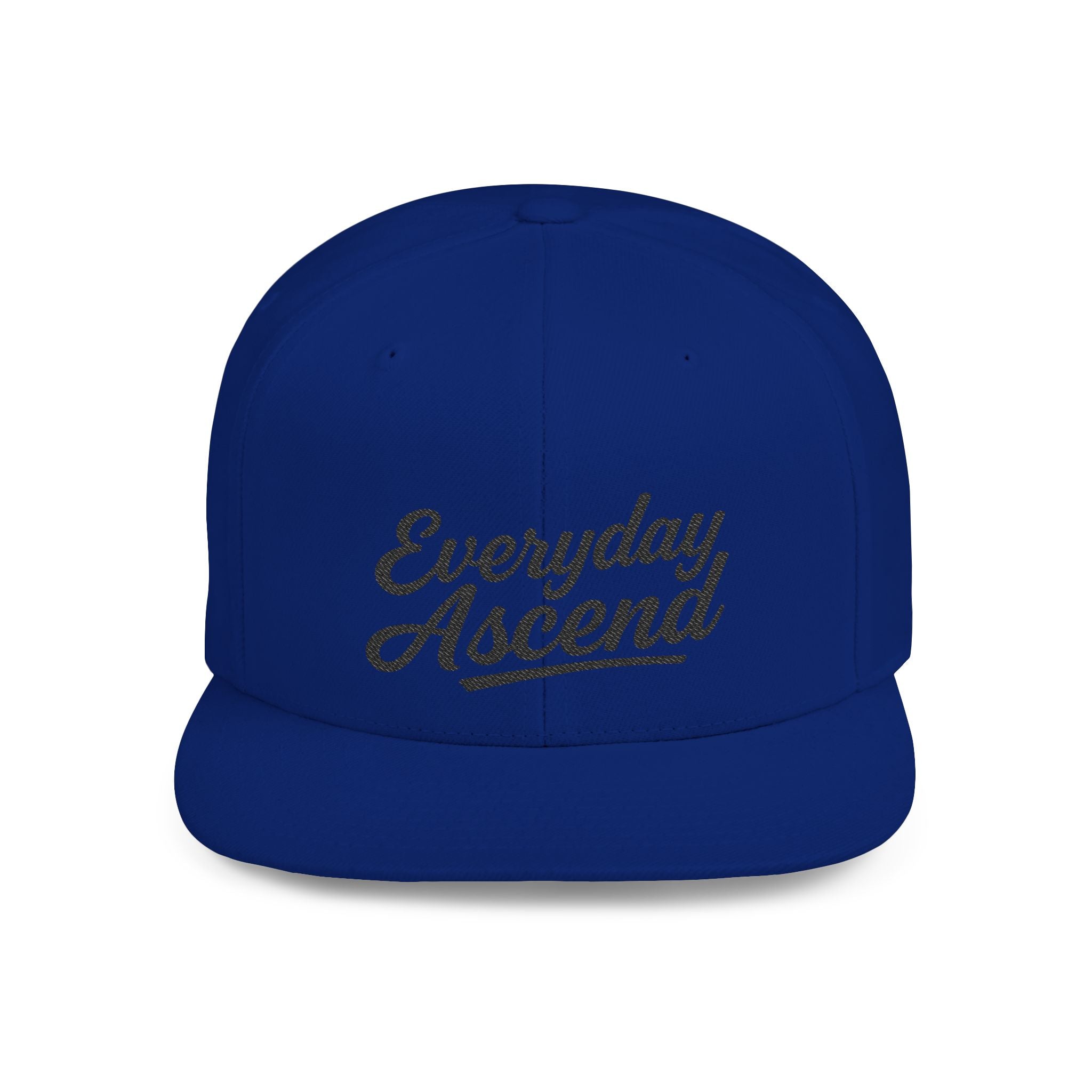 Everyday Ascend Flat Bill Snapback Hat Black Signature Script Logo