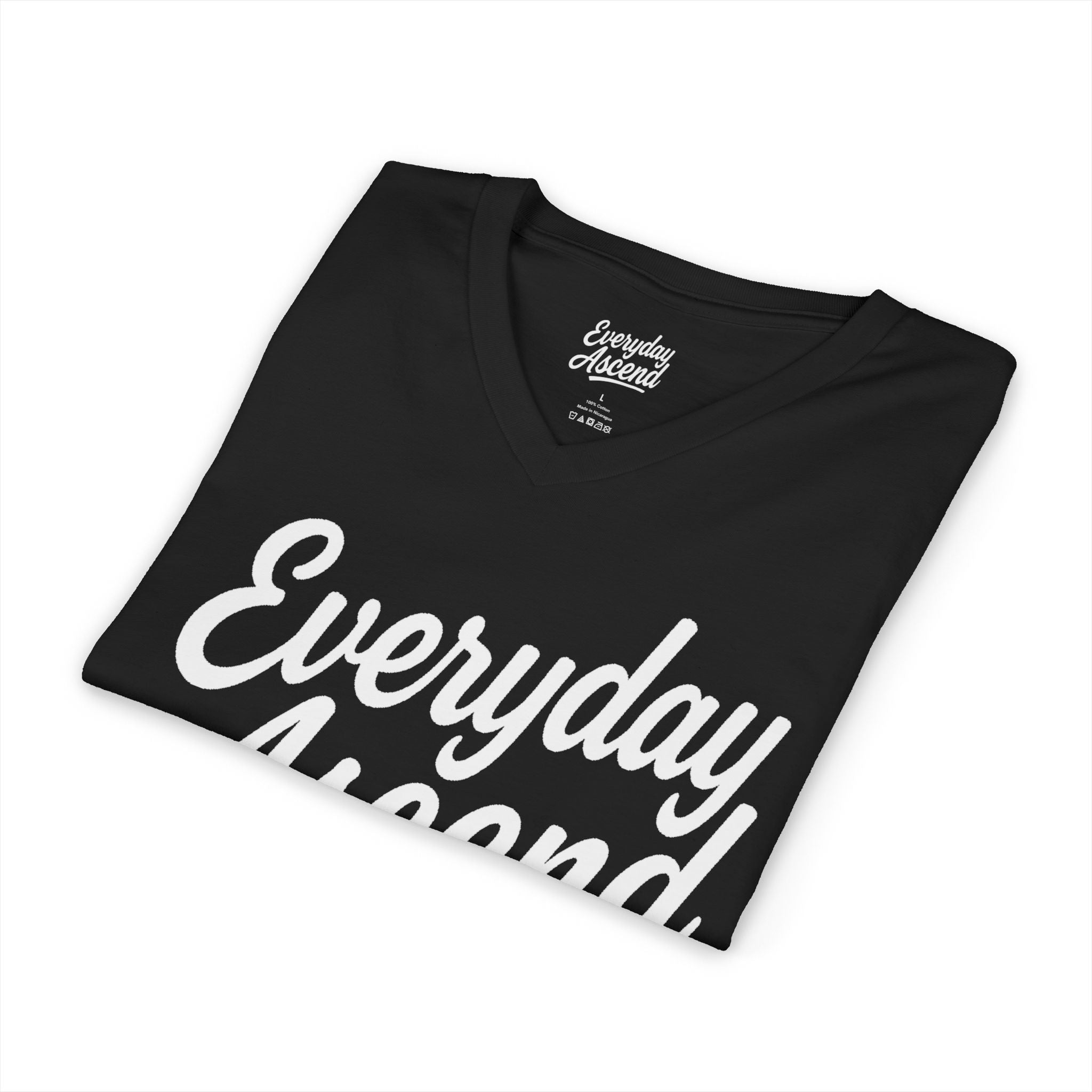 Signature White Script V-Neck Tee