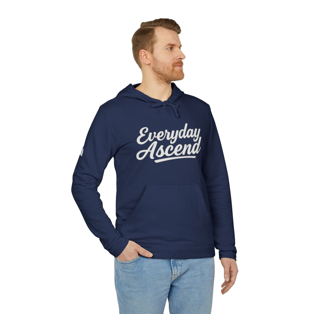 Adidas Everyday Ascend Hoodie — White Script Motivational Pullover