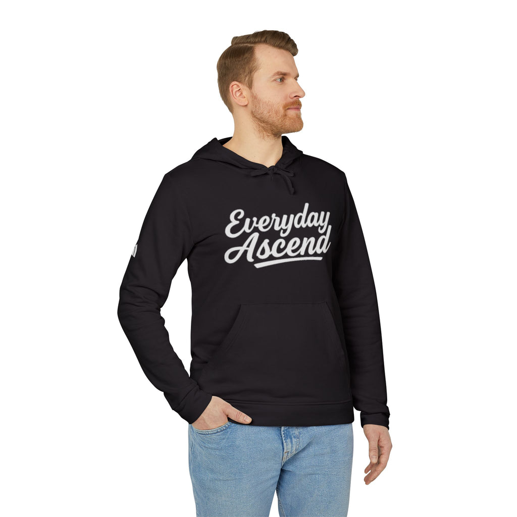 Adidas Everyday Ascend Hoodie — White Script Motivational Pullover