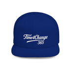 Time4Change365 Collab Flat Bill Snapback Hat Signature Script Logo