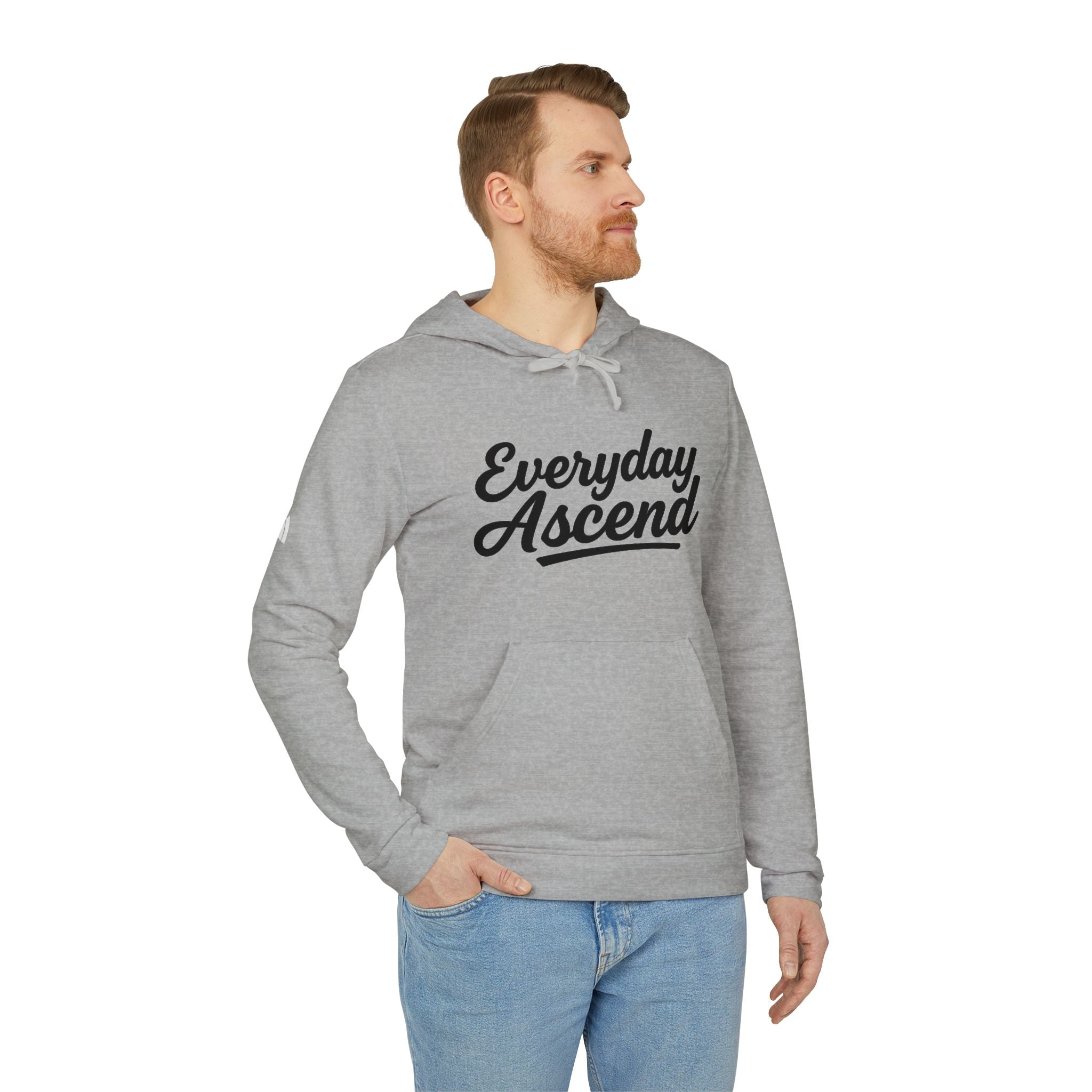 Adidas Everyday Ascend Hoodie — Black Script Motivational Pullover