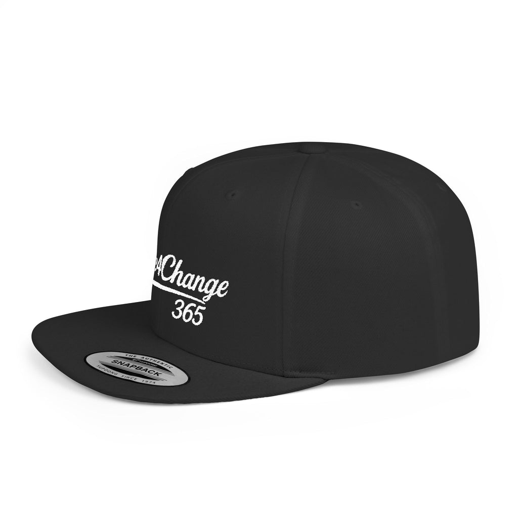 Time4Change365 Collab Flat Bill Snapback Hat Signature Script Logo
