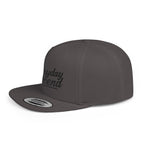 Black Signature Script Flat Bill Hat