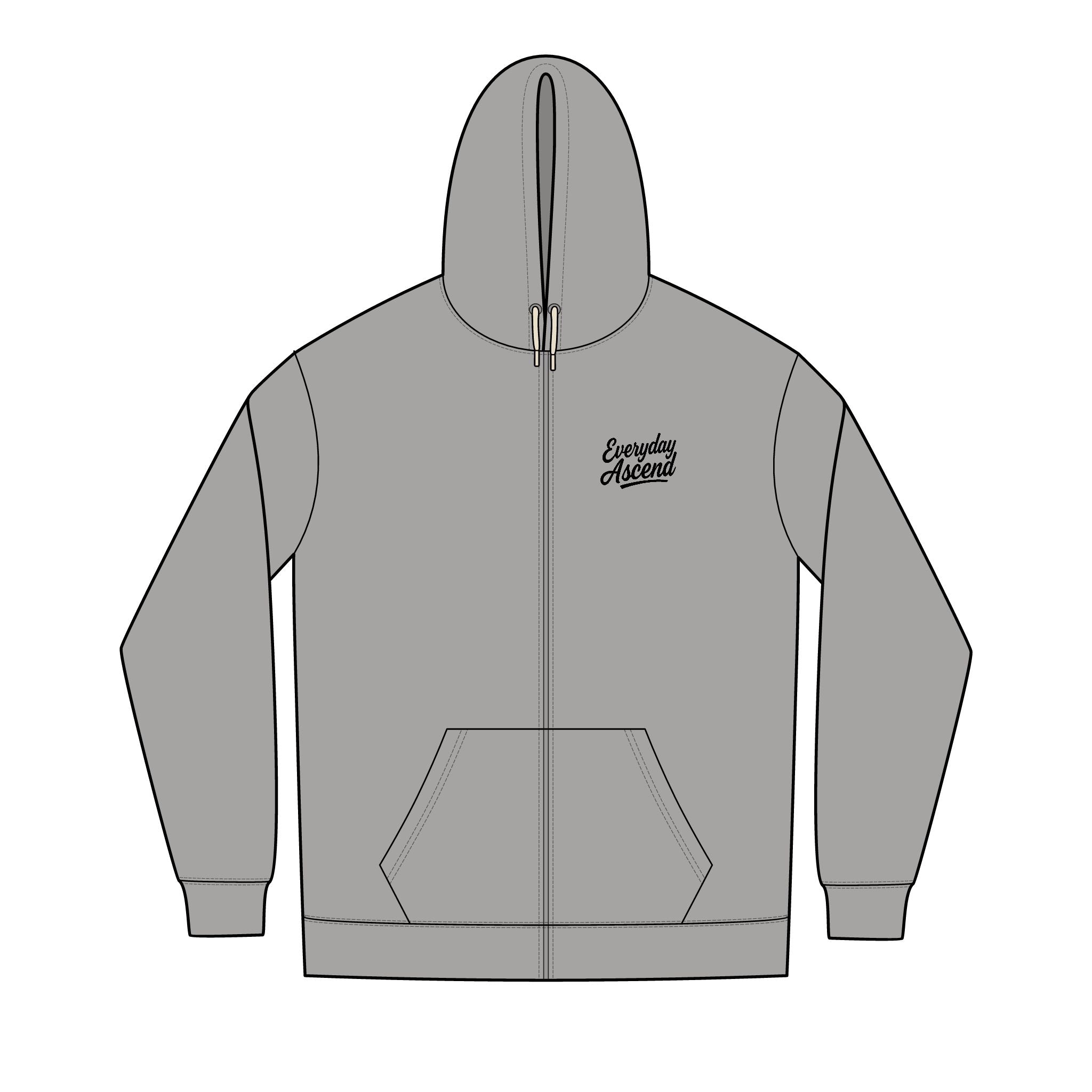 Black Signature Script Zip Hoodie