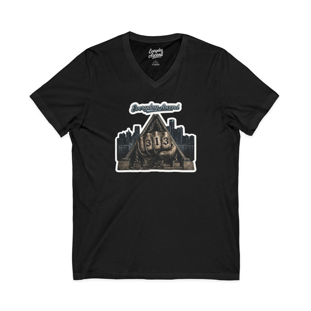 Detroit 313 Fist V-Neck Tee