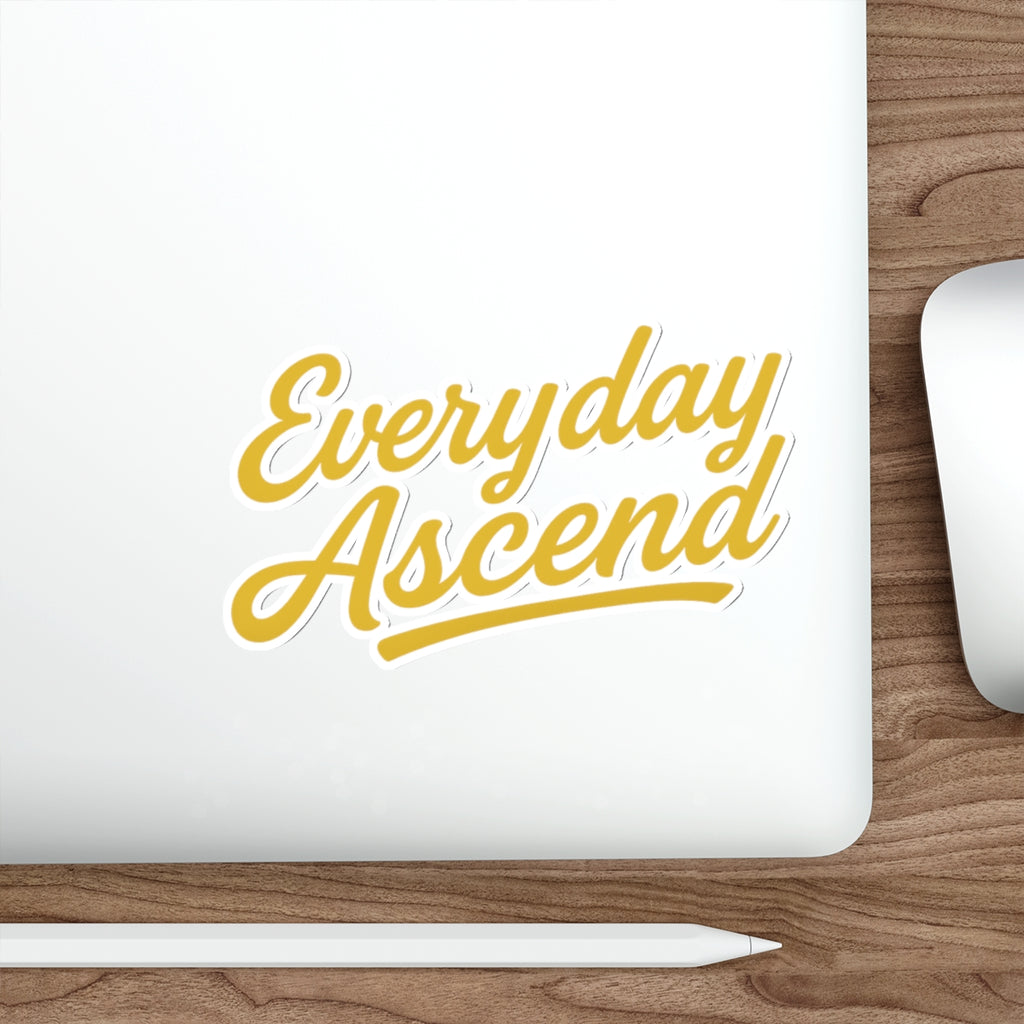 Die-Cut Stickers | Motivational Decals | Everyday Ascend Gold Signature Script Logo