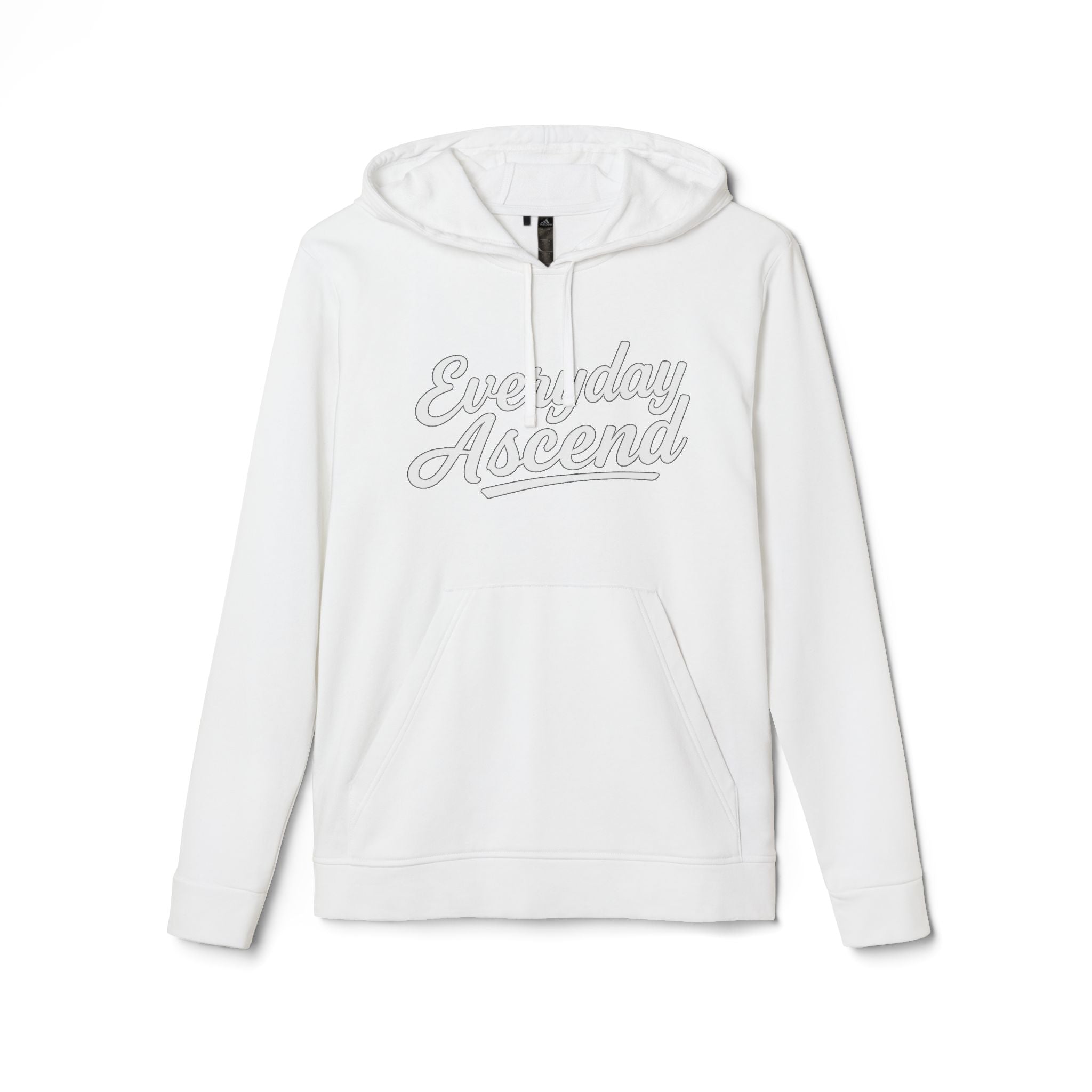 Adidas Everyday Ascend Hoodie — White Script Motivational Pullover