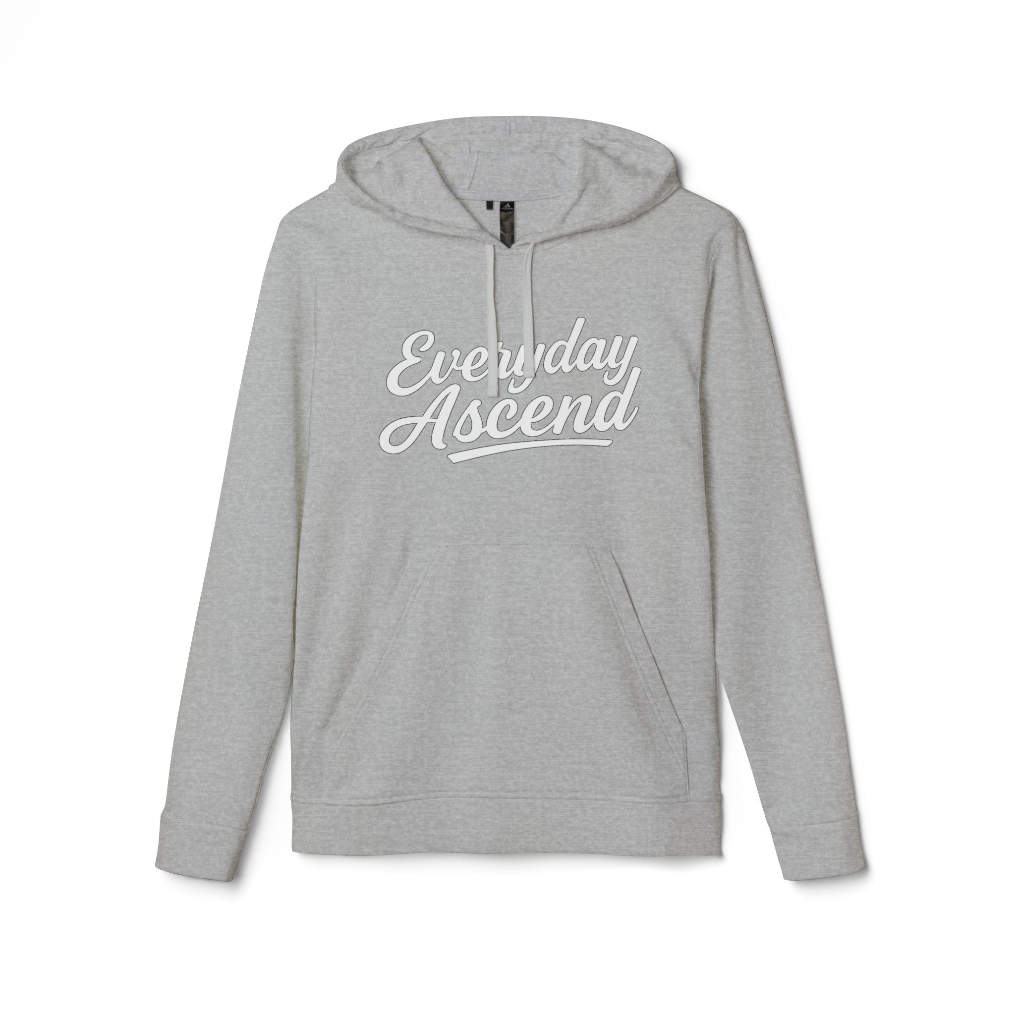 Adidas Everyday Ascend Hoodie — White Script Motivational Pullover