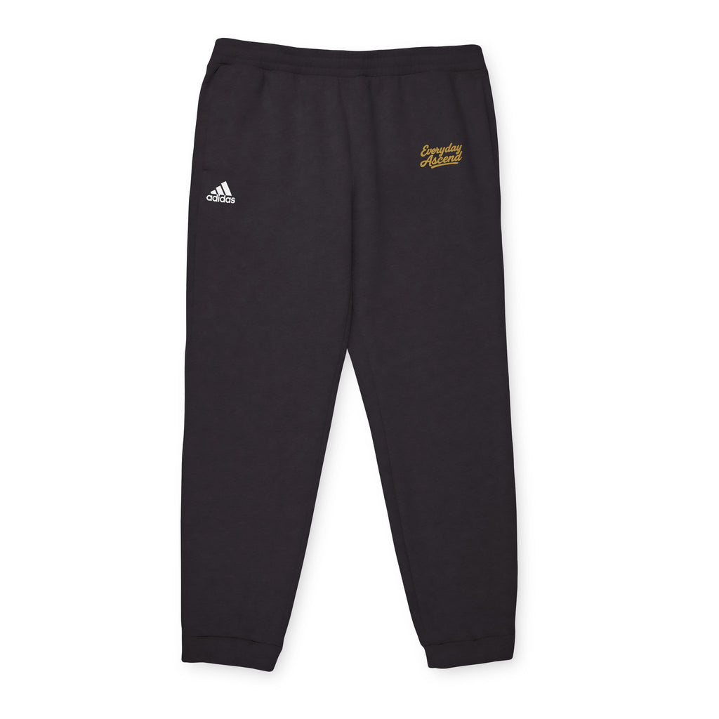 Adidas Everyday Ascend Black & Gold Signature Script Fleece Joggers –  Athletic Sweatpants