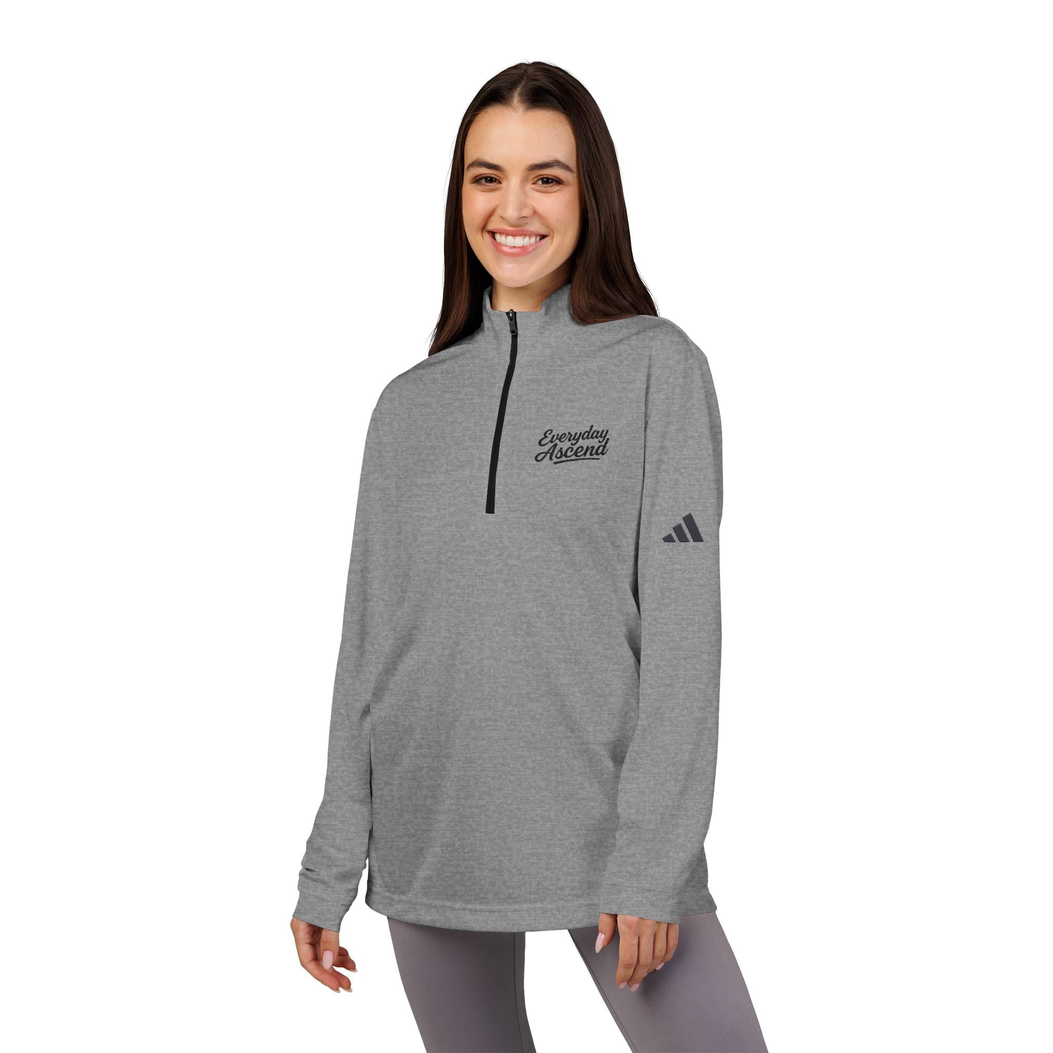 Adidas Ascend Black Script Quarter Zip Pullover
