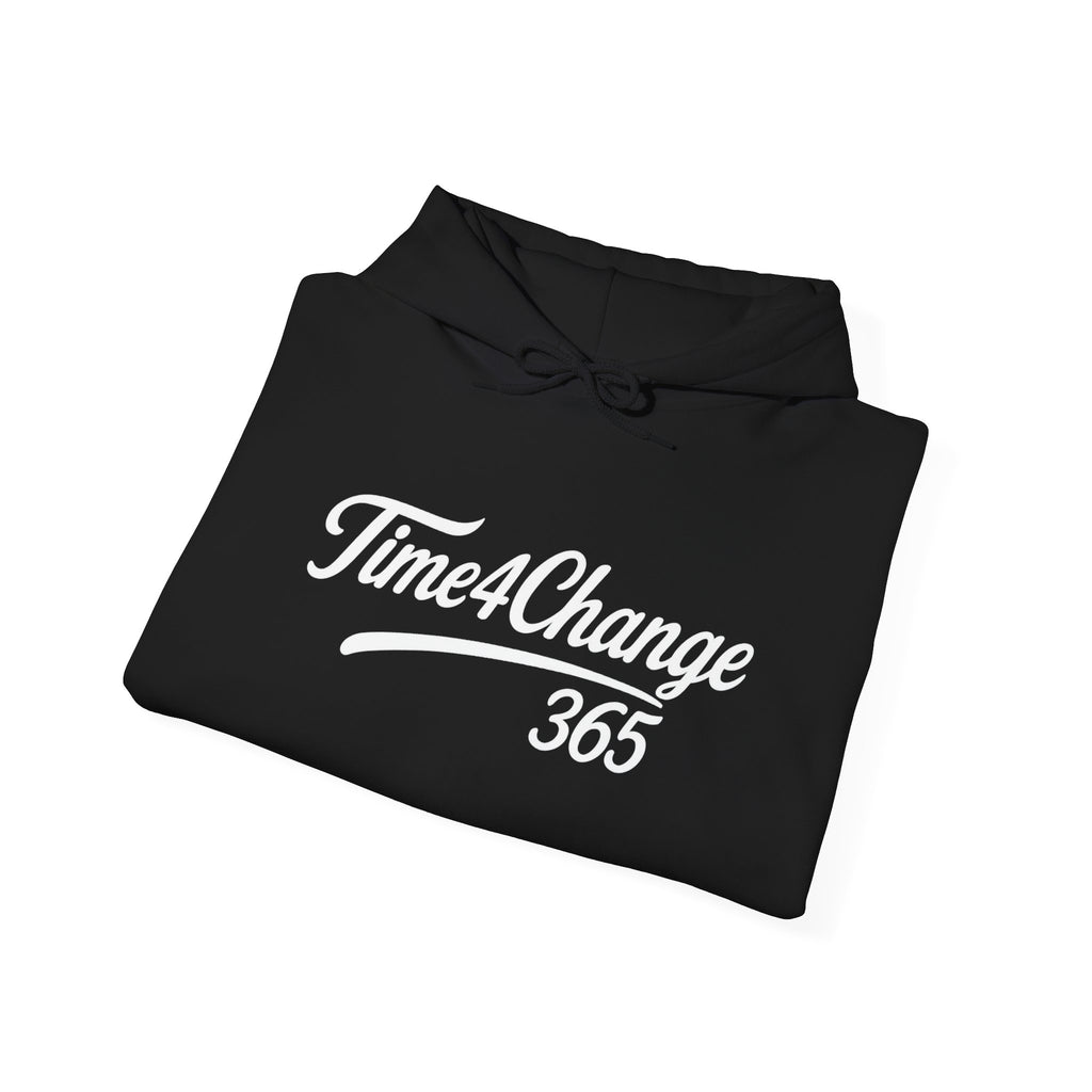 Time4Change Collab Hooded Sweatshirt, White Script Logo