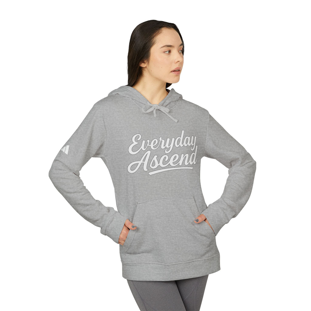 Adidas Everyday Ascend Hoodie — White Script Motivational Pullover