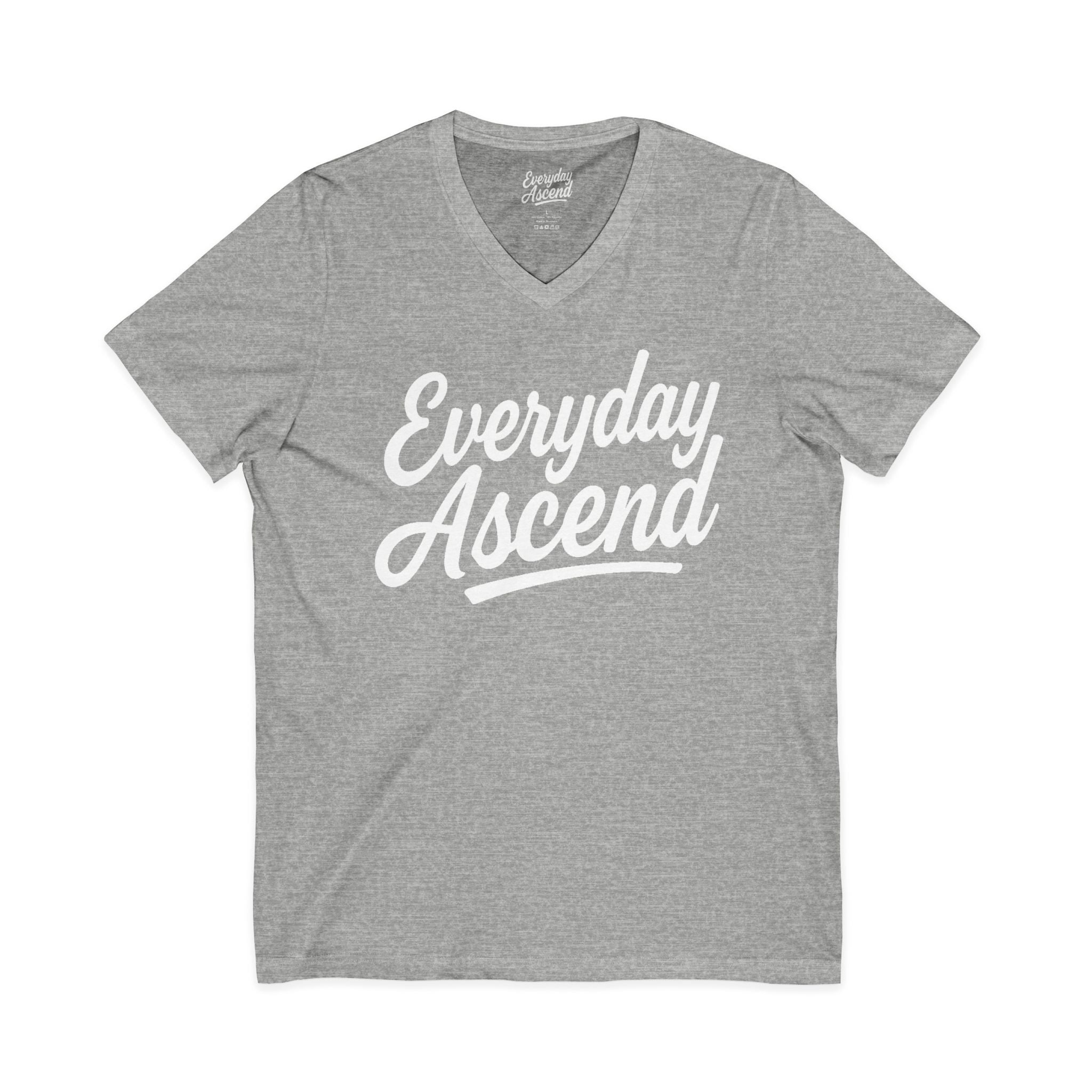 Signature White Script V-Neck Tee