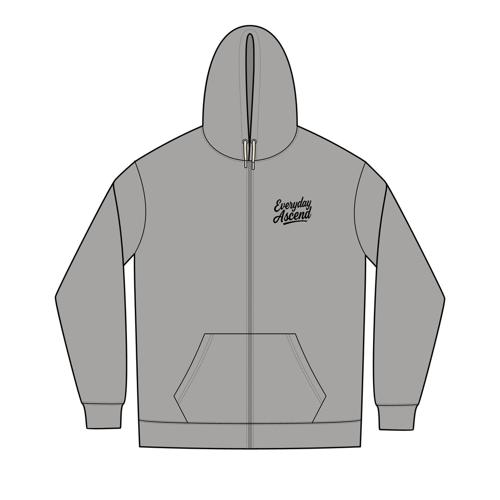 Black Signature Script Zip Hoodie