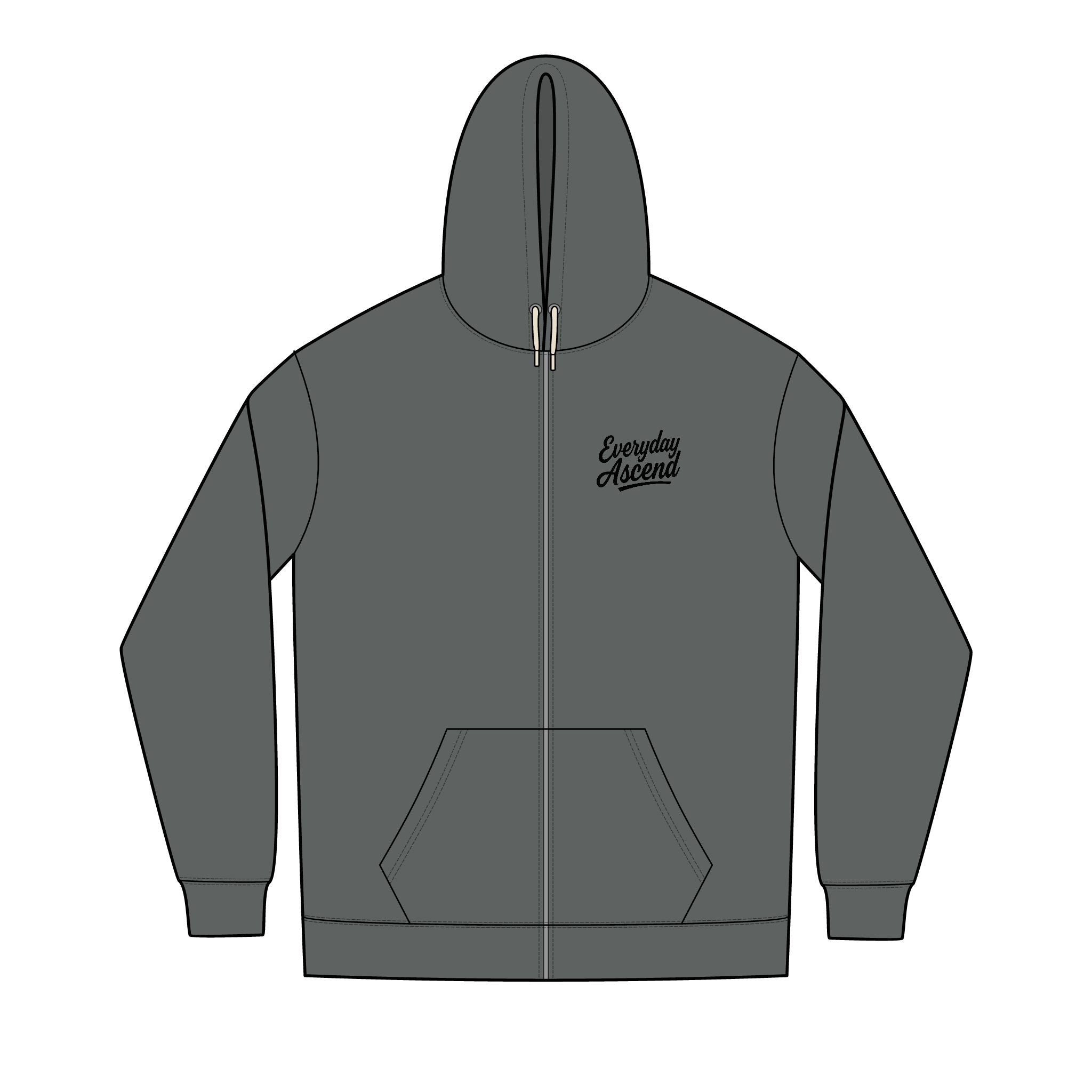 Black Signature Script Zip Hoodie