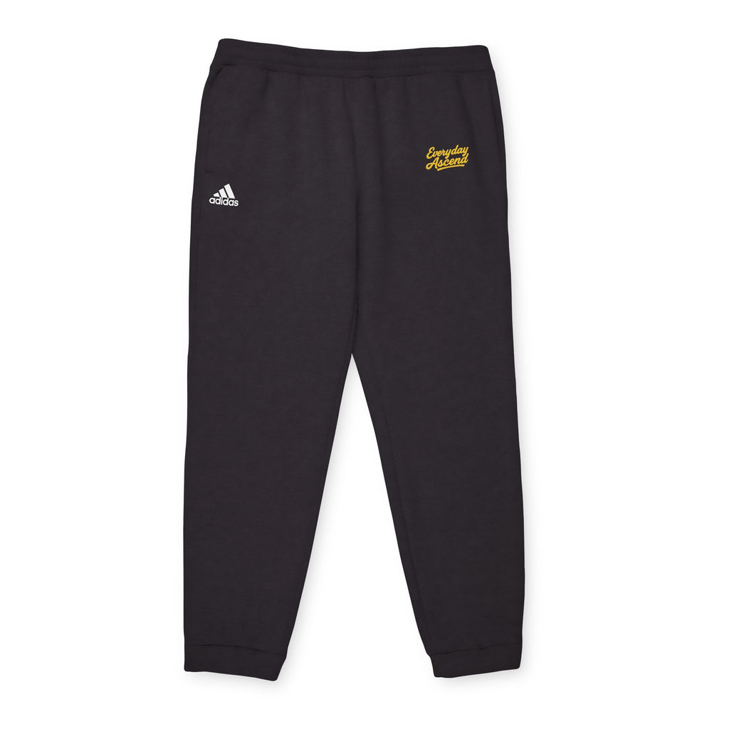 Adidas Everyday Ascend Black & Gold Signature Script Fleece Joggers –  Athletic Sweatpants