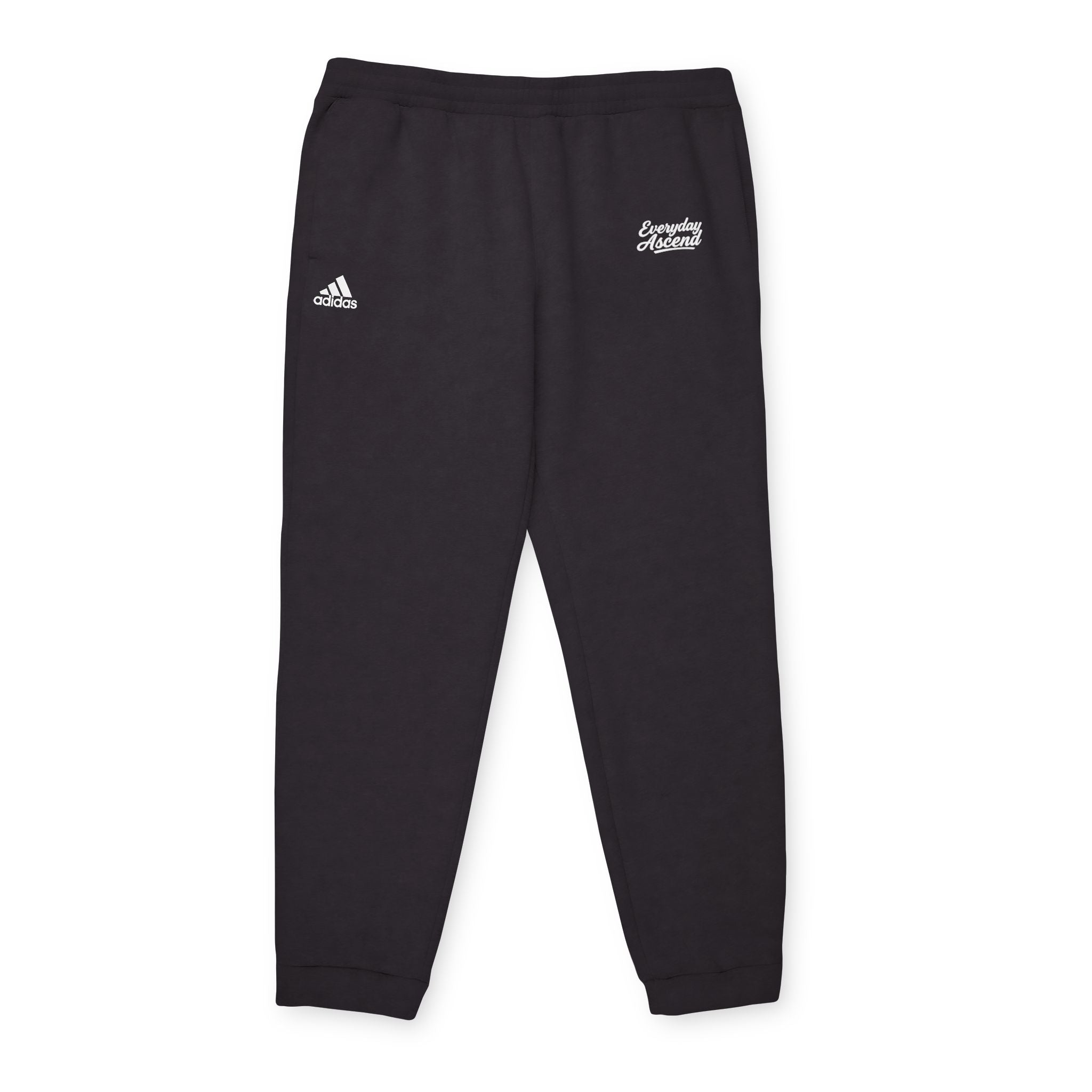Adidas Everyday Ascend White Script Fleece Joggers –  Athletic Sweatpants