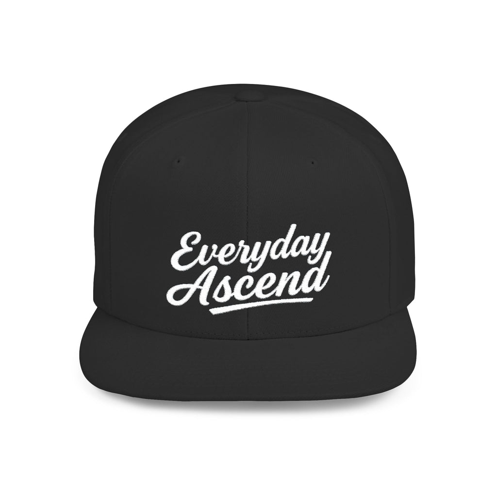 White Signature Script Flat Bill Hat