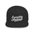White Signature Script Flat Bill Hat