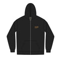 Embroidered Black & Gold Signature Script Zip Fleece Hoodie
