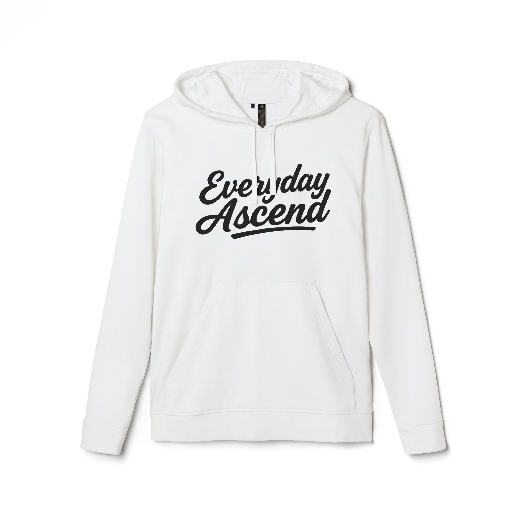 Adidas Everyday Ascend Hoodie — Black Script Motivational Pullover