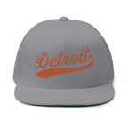 Detroit Vintage Script Embroidered Flat Bill Hat