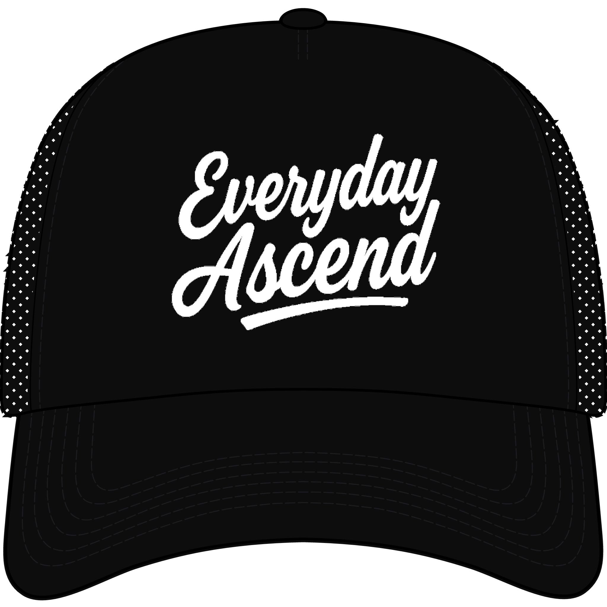 White Script Trucker Hat