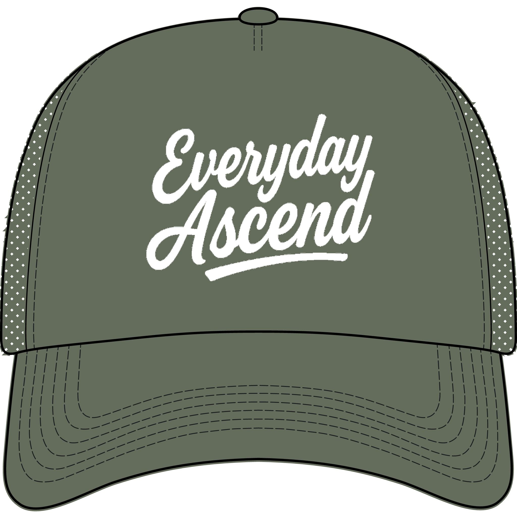 White Script Trucker Hat