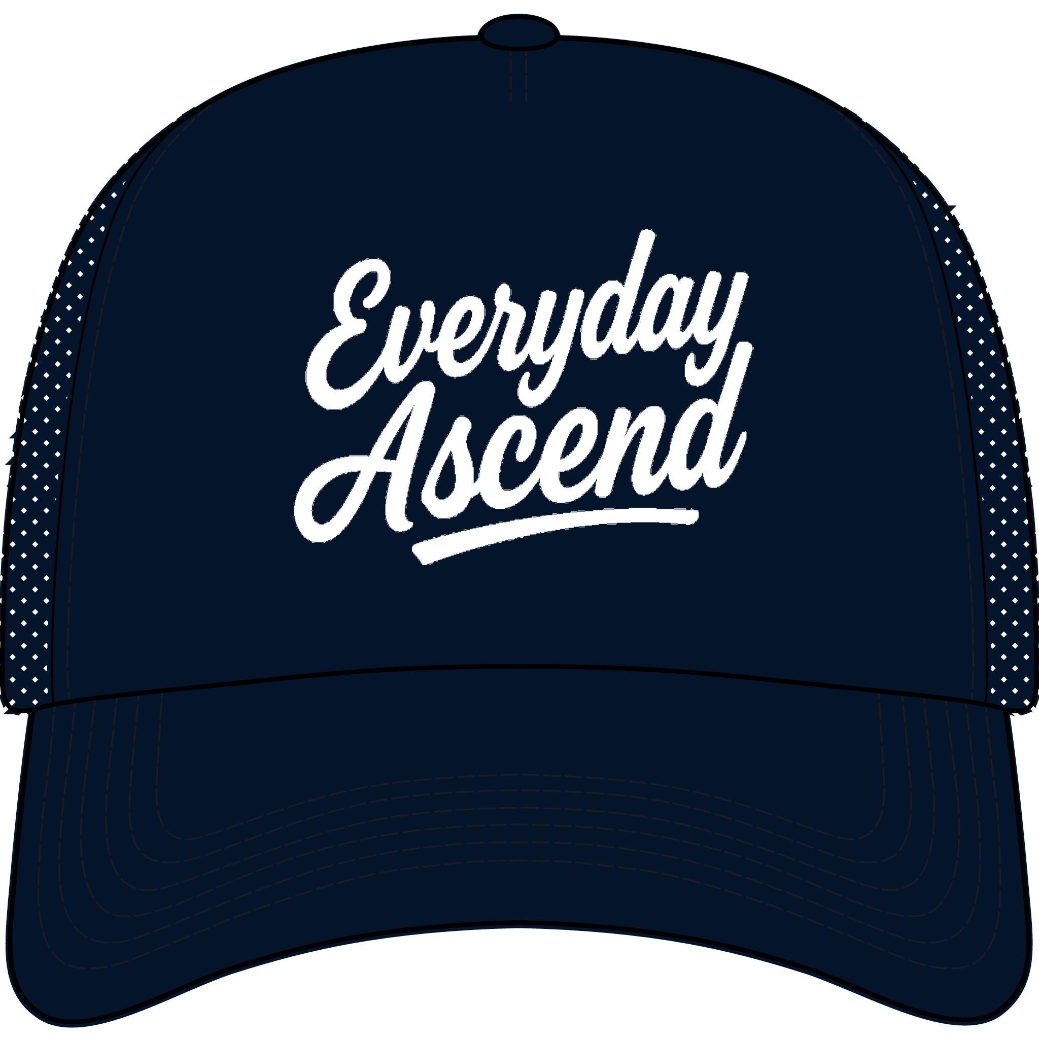 White Script Trucker Hat