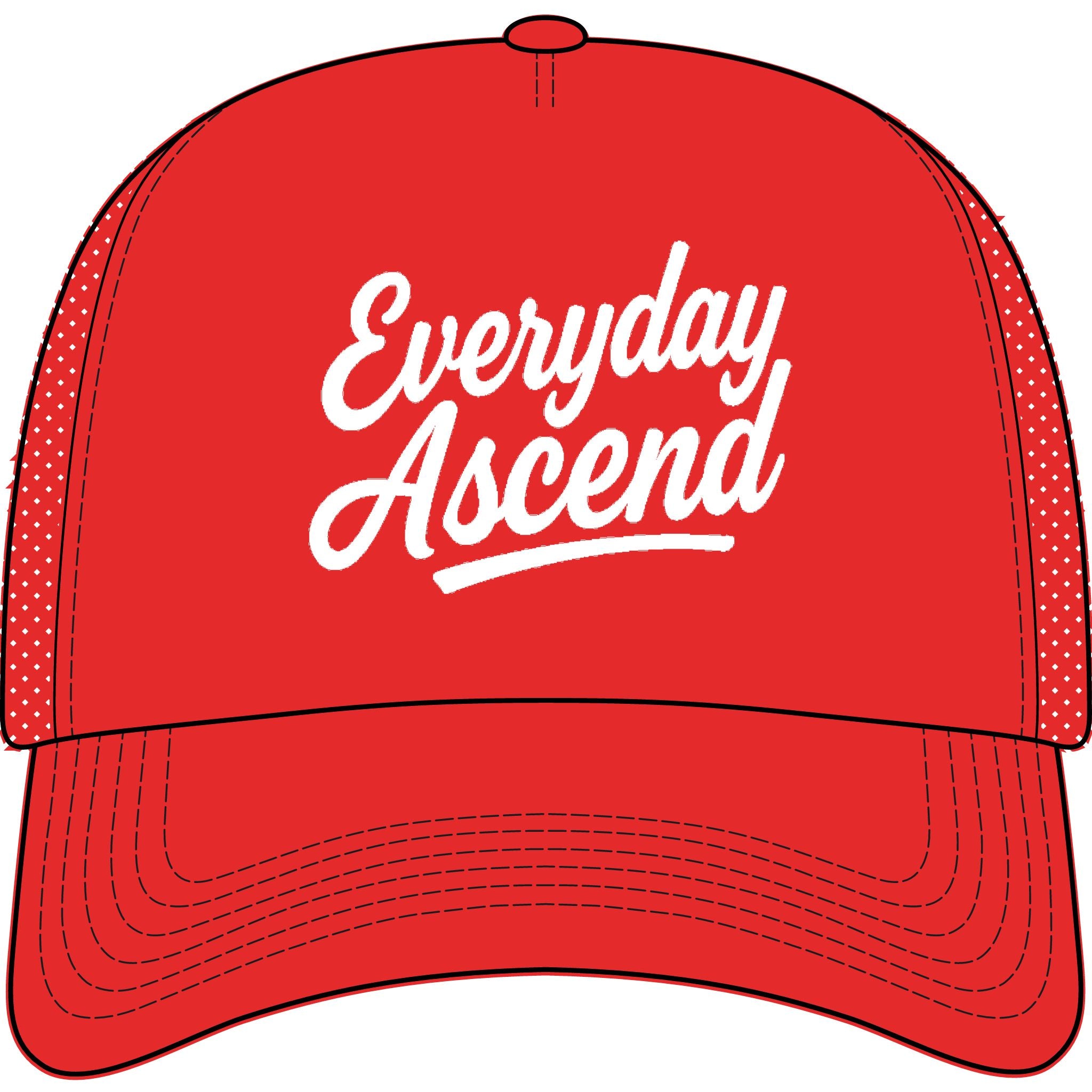 White Script Trucker Hat