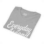 Signature White Script V-Neck Tee