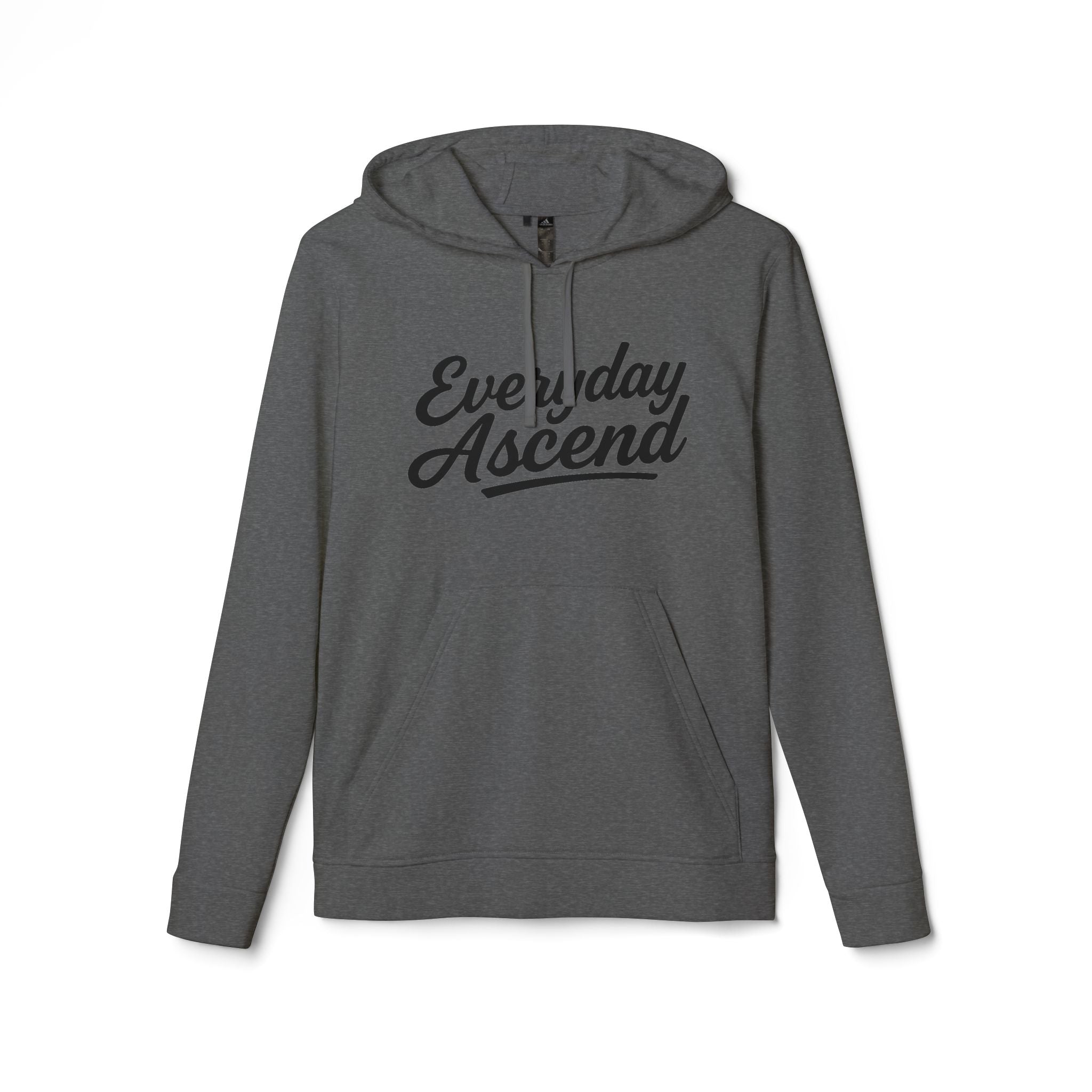 Adidas Everyday Ascend Hoodie — Black Script Motivational Pullover