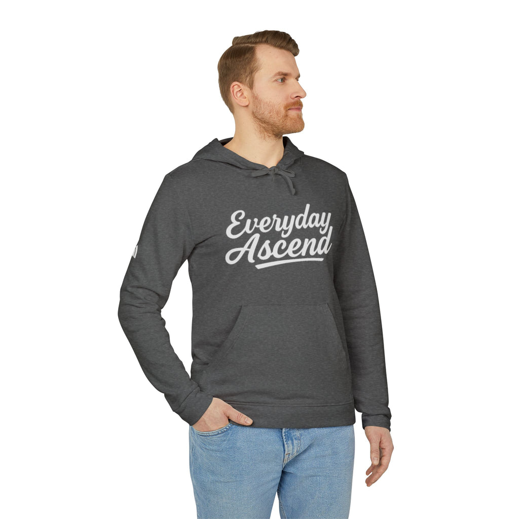 Adidas Everyday Ascend Hoodie — White Script Motivational Pullover