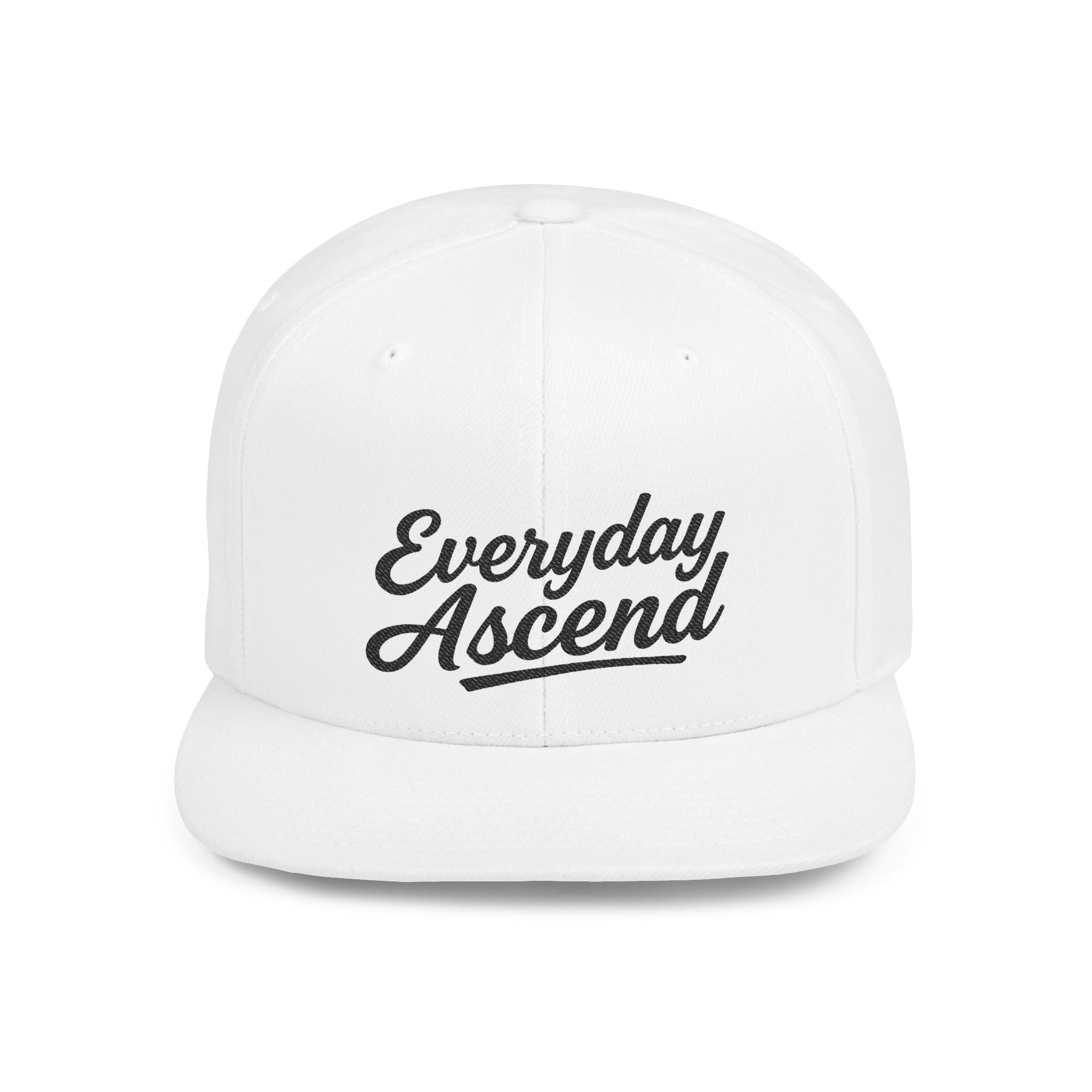 Black Signature Script Flat Bill Hat