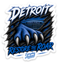 Detroit Restore The Roar Die Cut Sticker