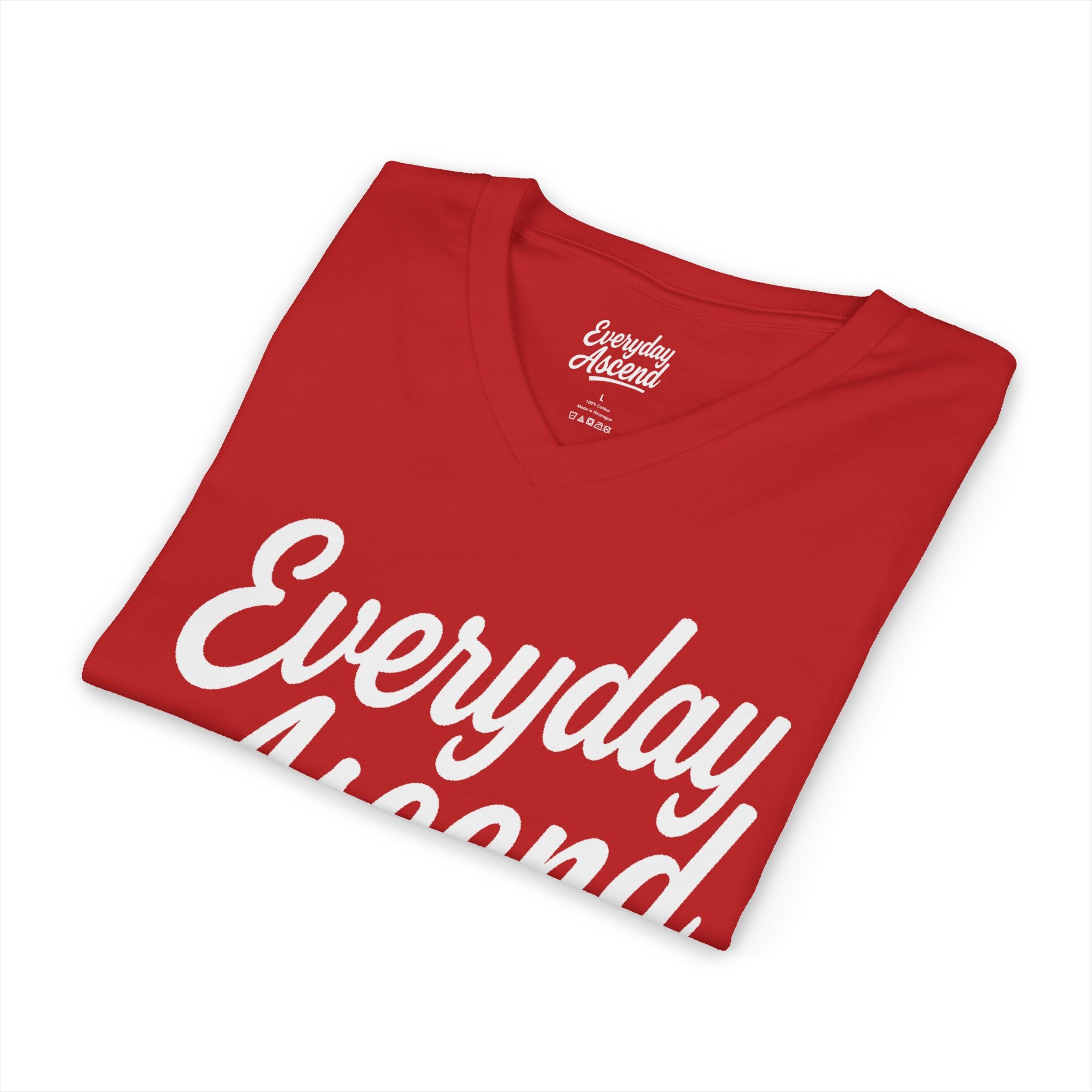 Signature White Script V-Neck Tee