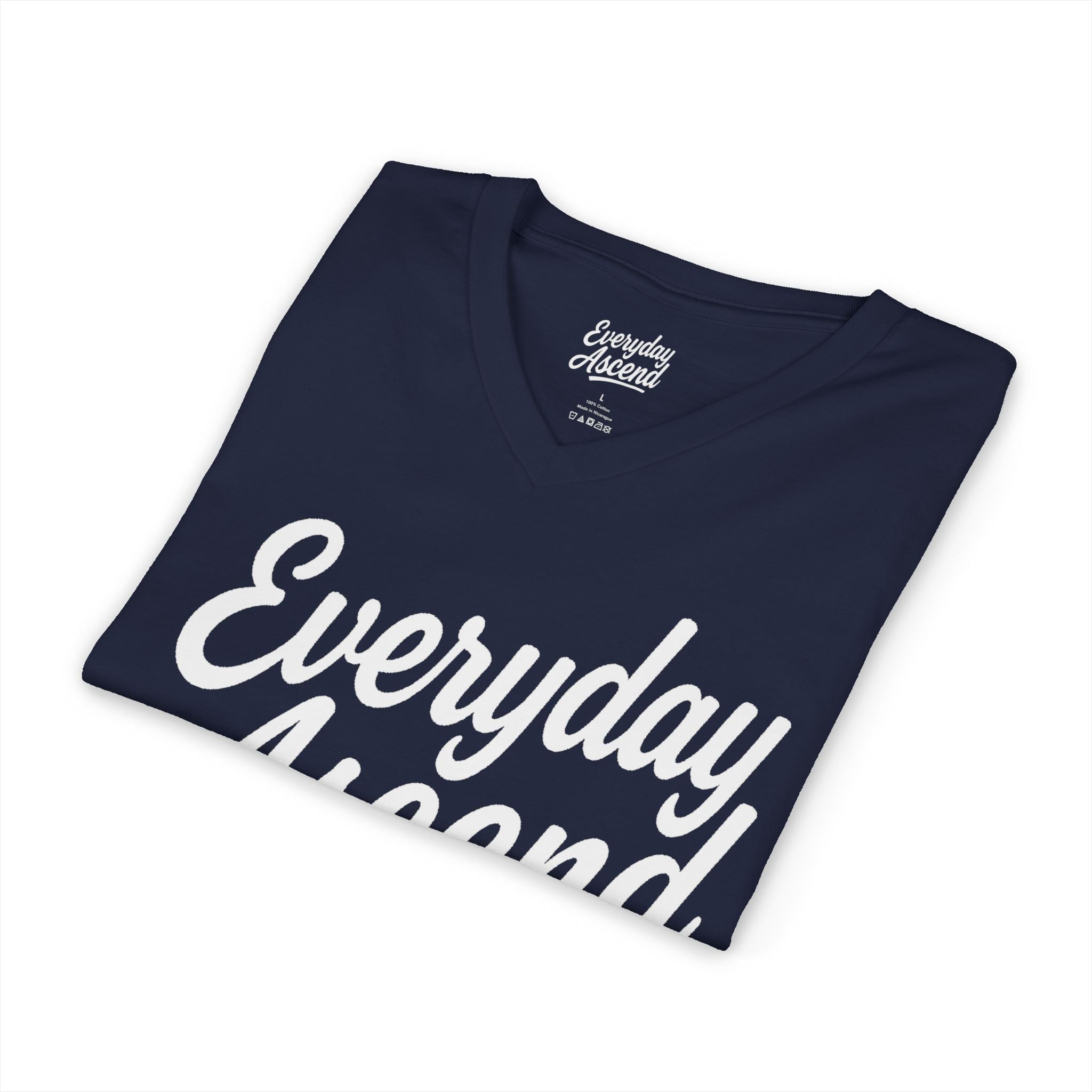 Signature White Script V-Neck Tee