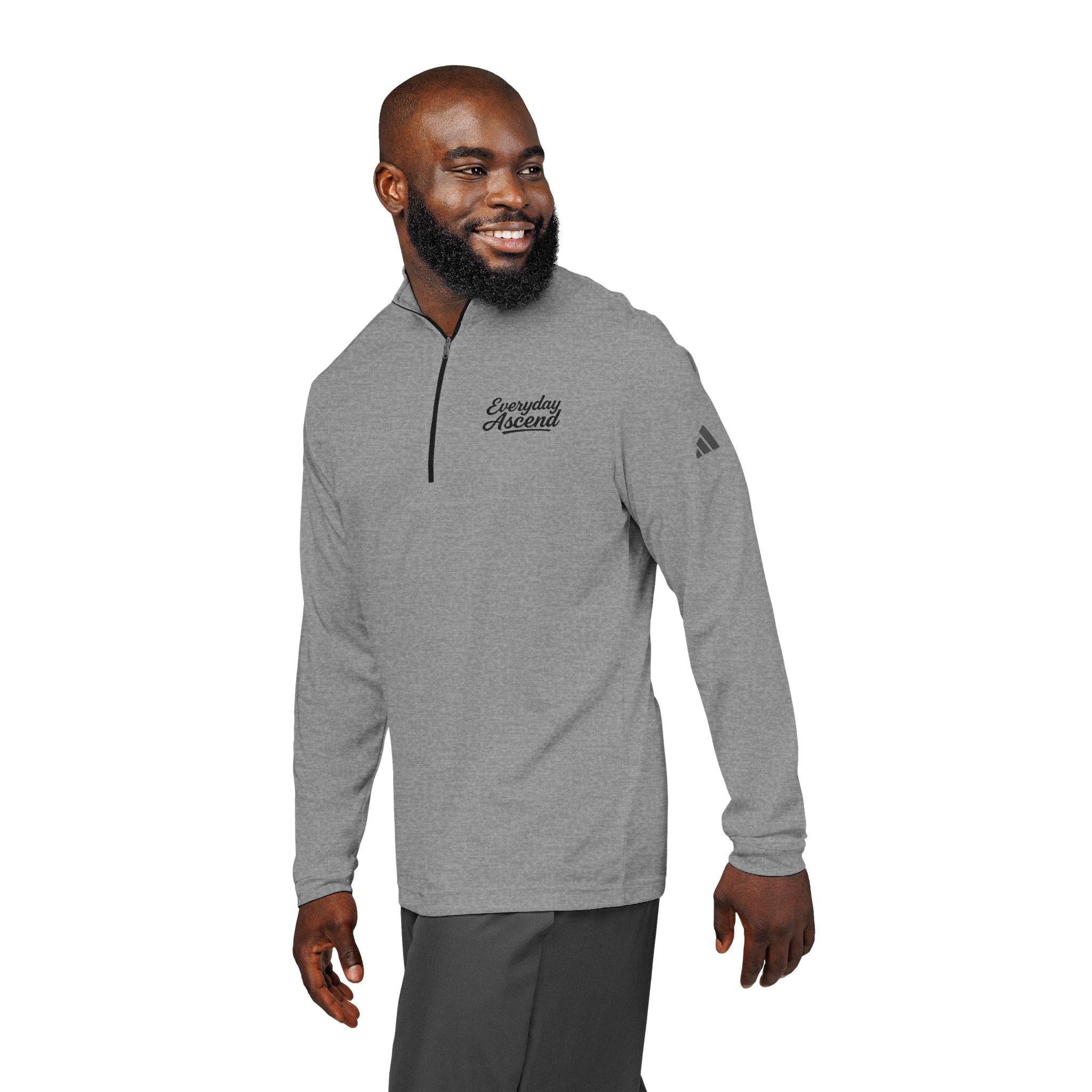 Adidas Ascend Black Script Quarter Zip Pullover