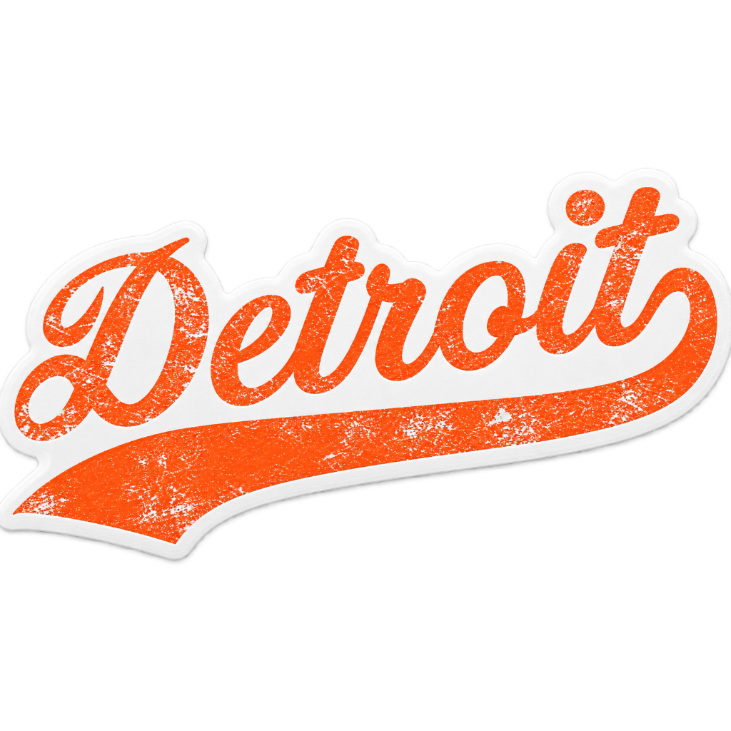 Detroit Vintage Script Sticker