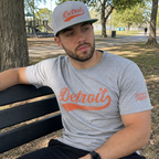 Distressed Detroit Script Graphic T Shirt