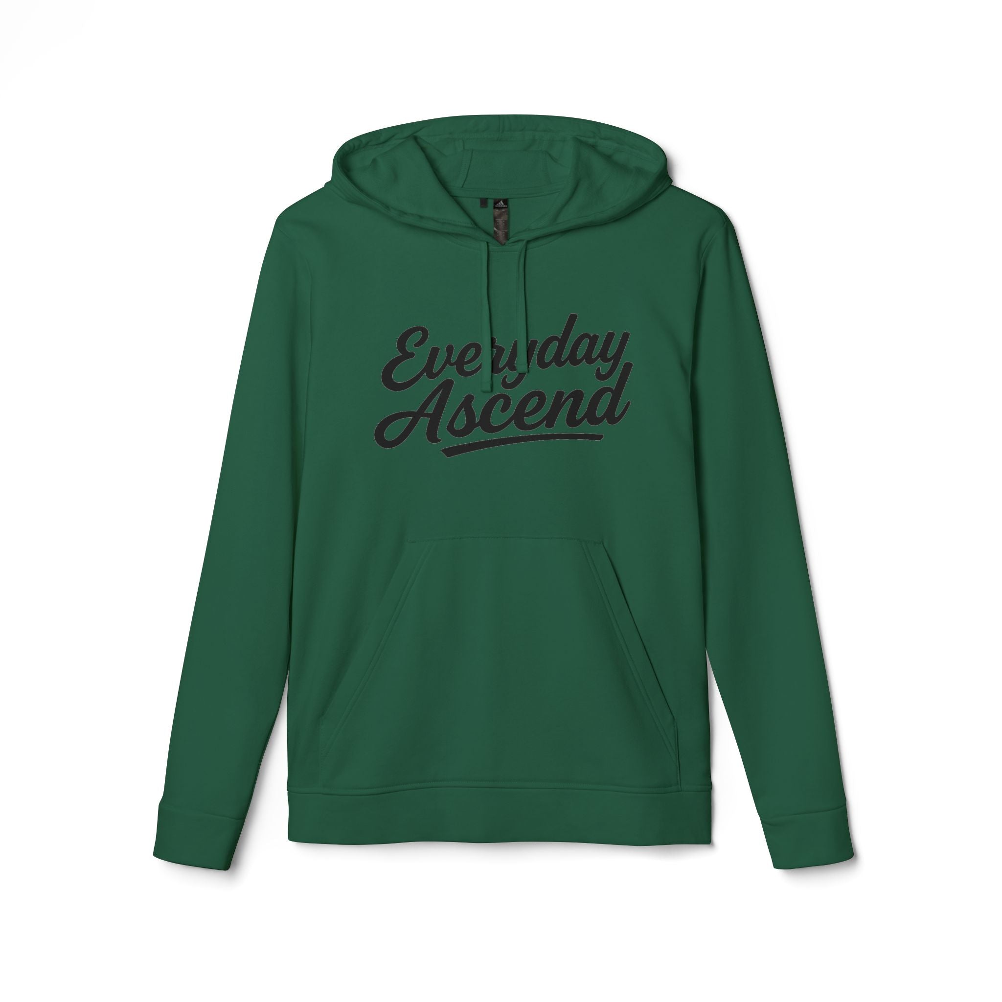 Adidas Everyday Ascend Hoodie — Black Script Motivational Pullover