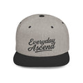 Black Signature Script Flat Bill Hat