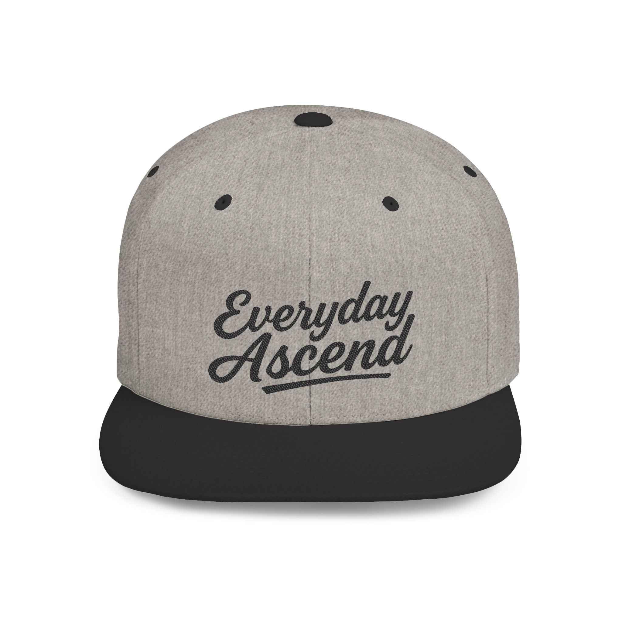 Black Signature Script Flat Bill Hat