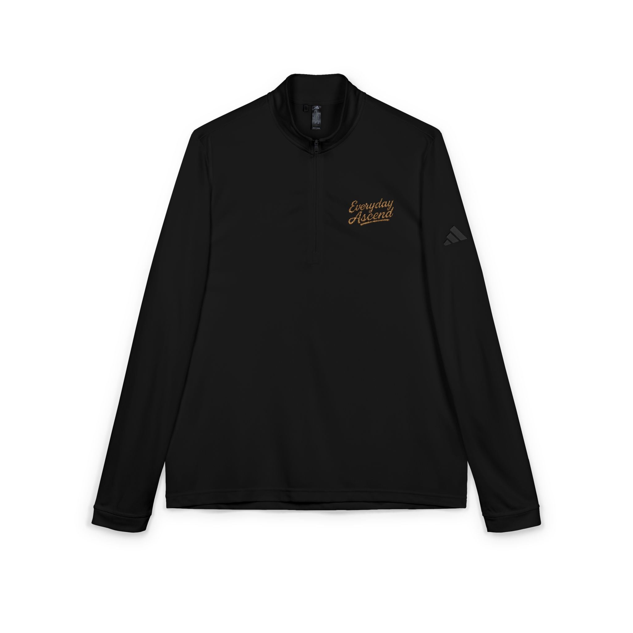 Adidas Ascend Black and Gold Signature Quarter Zip