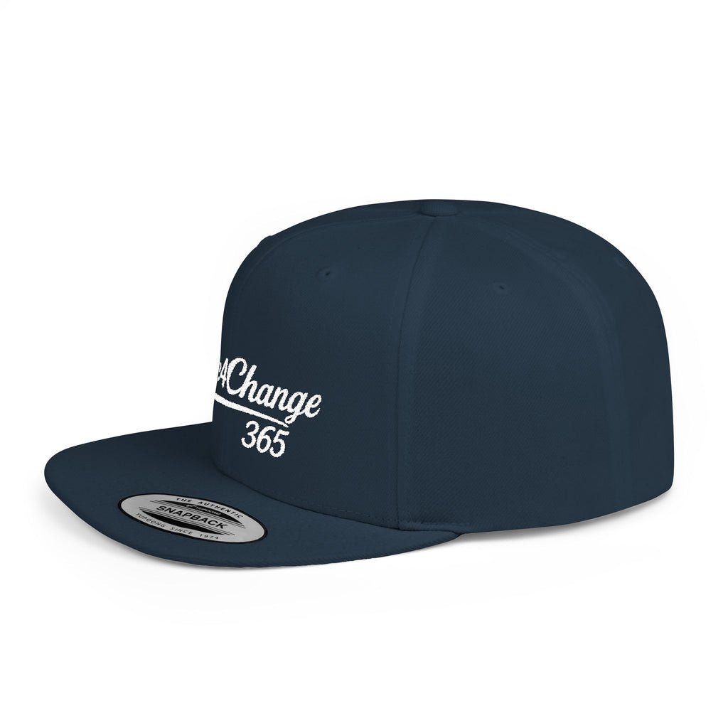 Time4Change365 Collab Flat Bill Snapback Hat Signature Script Logo