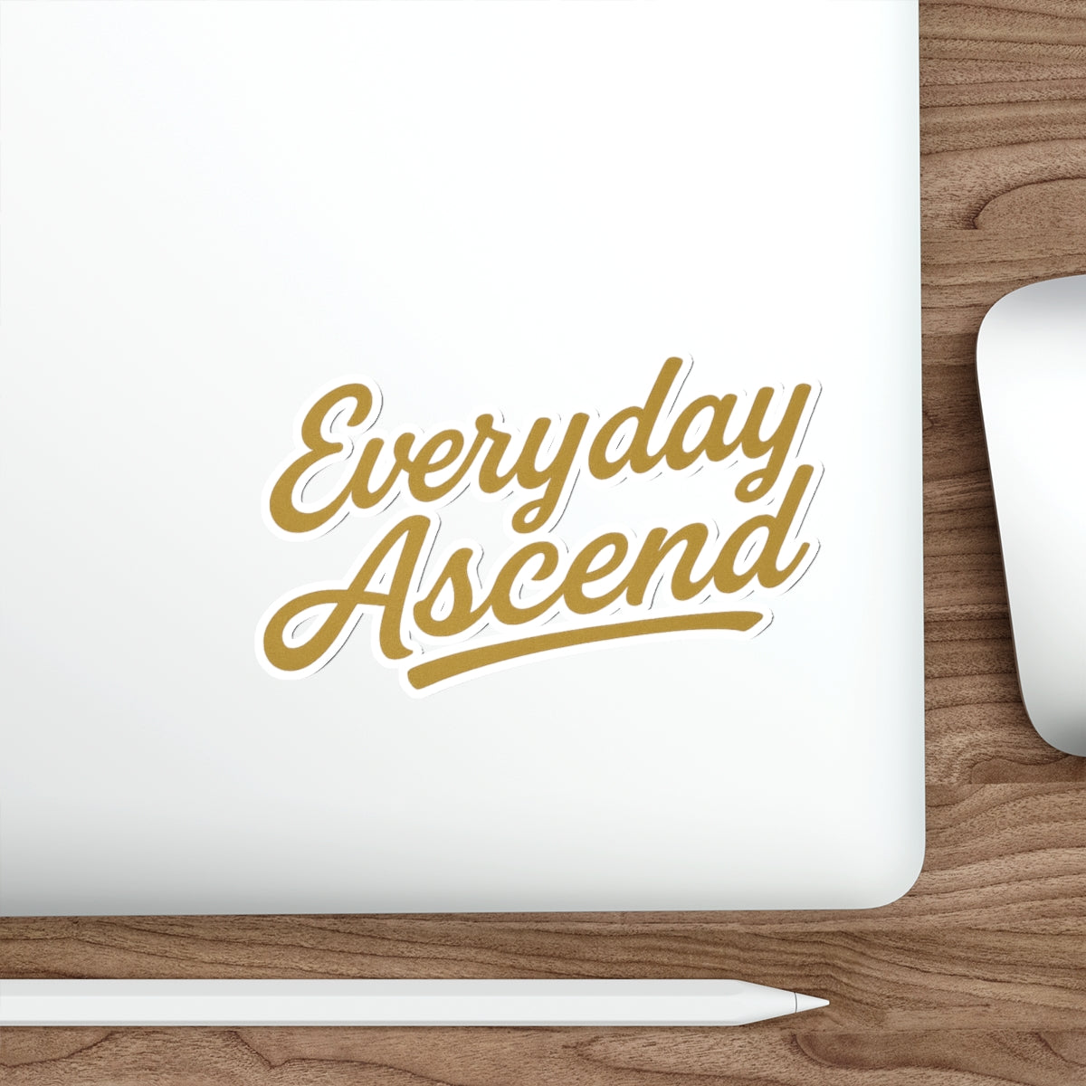 Die-Cut Stickers | Motivational Decals | Everyday Ascend Gold Signature Script Logo