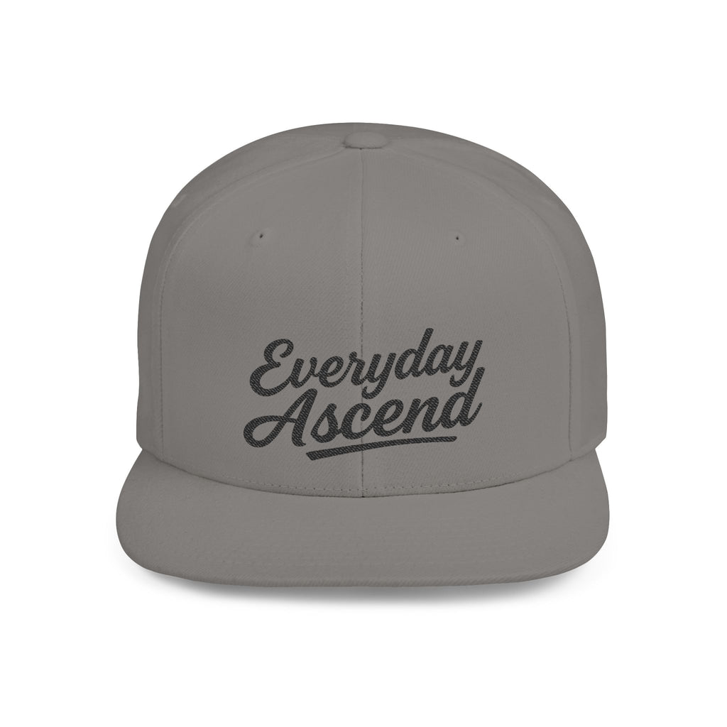 Everyday Ascend Flat Bill Snapback Hat Black Signature Script Logo