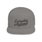 Everyday Ascend Flat Bill Snapback Hat Black Signature Script Logo