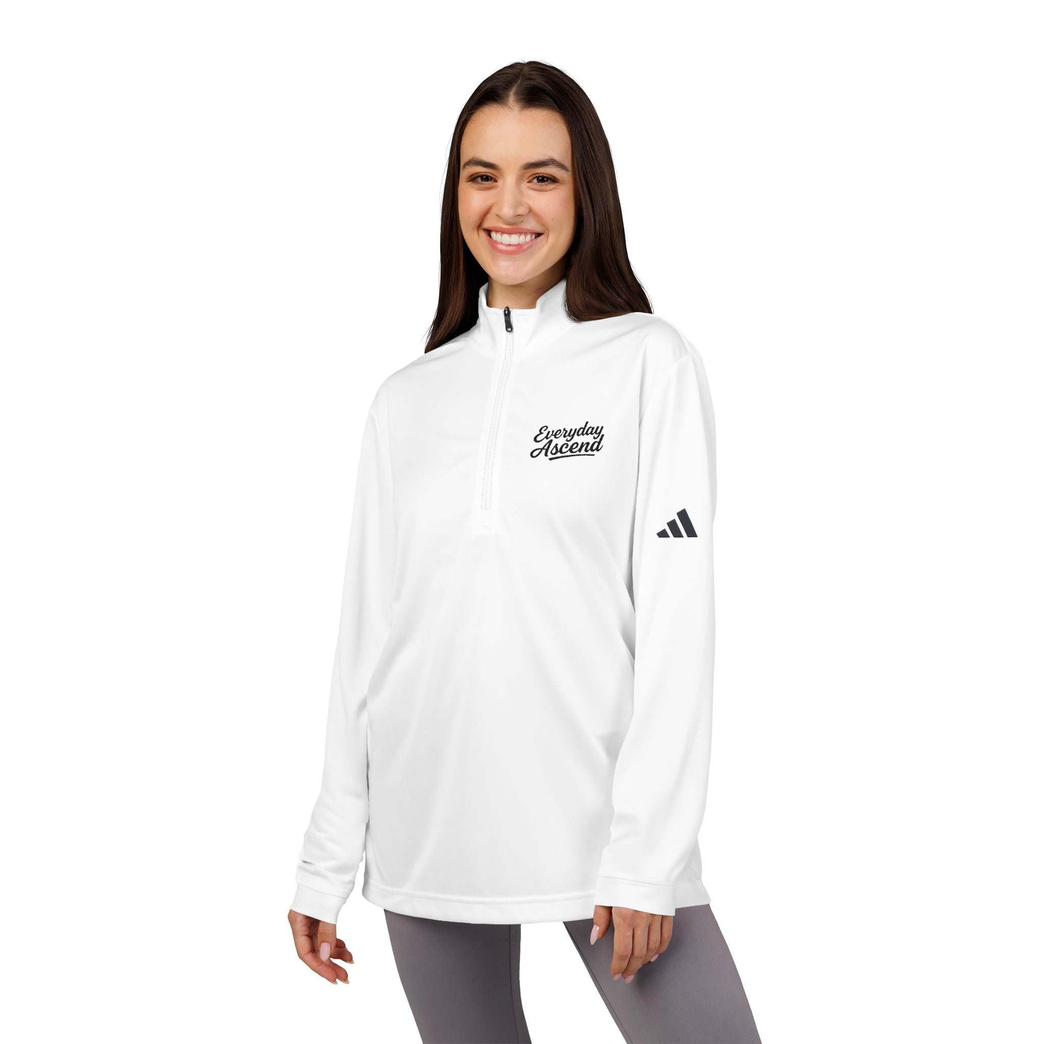 Adidas Ascend Black Script Quarter Zip Pullover